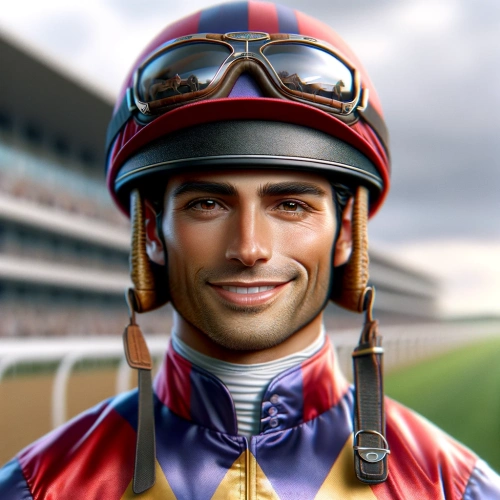 Portrait of the ever-smiling jockey Irad-Ortiz-Jr
