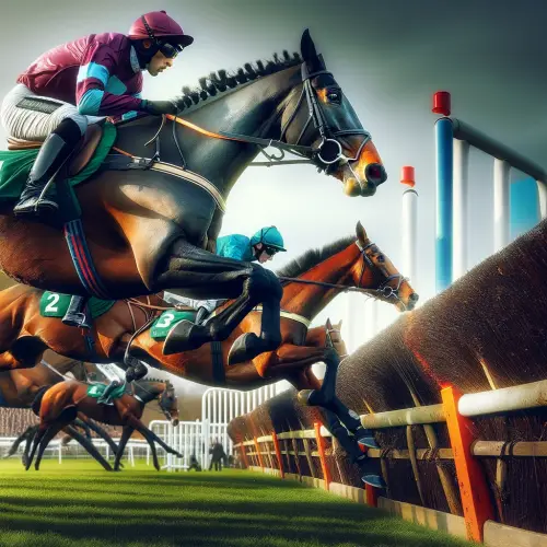 A show jumping race at a racecourse