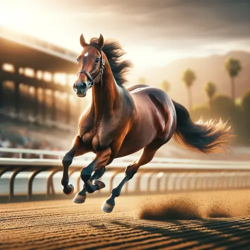 A Quarter Horse at full gallop