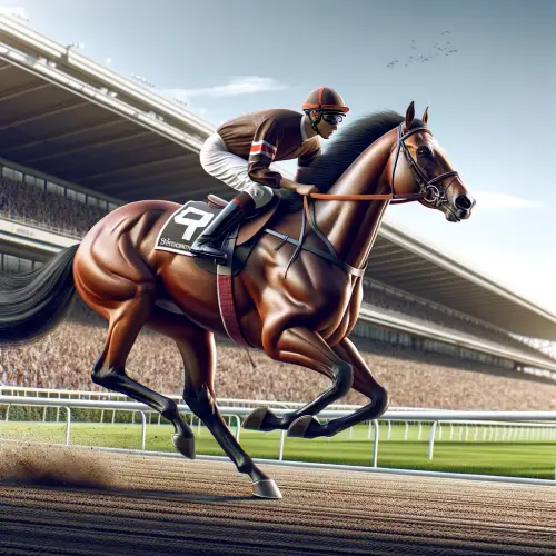 A Standardbred in a gallop race with his Jockey