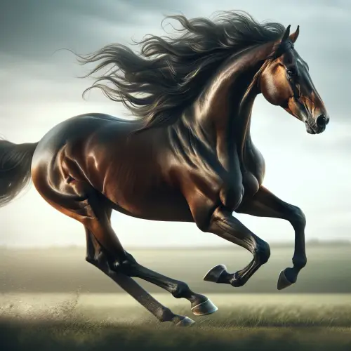 A thoroughbred at full gallop